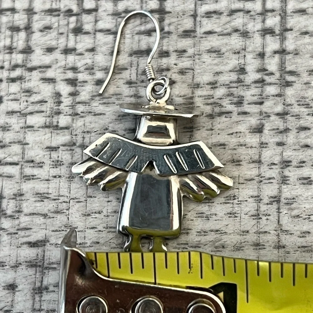 Sterling Silver Angel Dangle Earrings with Shepherd Hooks